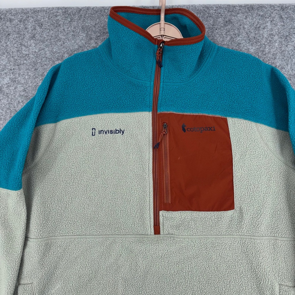 Cotopaxi Teca Fleece Pullover Half Zip Colorblock Teal Grey Mens Large